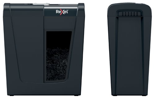 86003AC | Rexel's range of Secure paper shredders are ideal for destroying your personal documents and sensitive information at home. The Secure S5 shredder machine shreds up to 5 sheets of A4 paper (80gsm) in one go through the manual feed slot into P-2 (6mm) strip cut pieces. This small shredder is perfect for use as a home shredder in a home office, or is also an ideal personal office shredder that fits conveniently under a desk due to its compact and convenient size. Designed for light to moderate use with a 10L bin capacity.