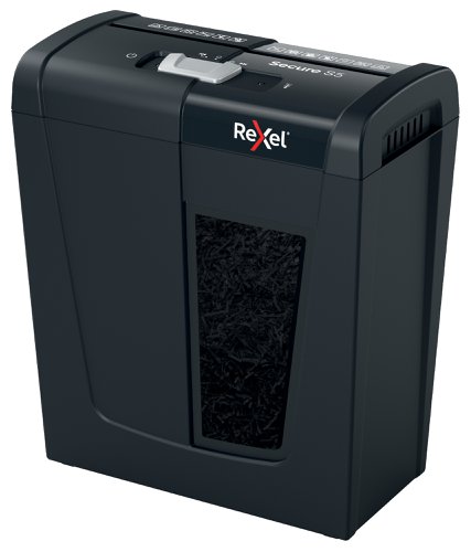 86003AC - Rexel Secure S5 Strip Cut Shredder 10 Litre 5 Sheet Black 2020121
