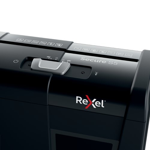 Rexel Secure S5 Strip Cut Shredder 10 Litre 5 Sheet Black 2020121 86003AC Buy online at Office 5Star or contact us Tel 01594 810081 for assistance