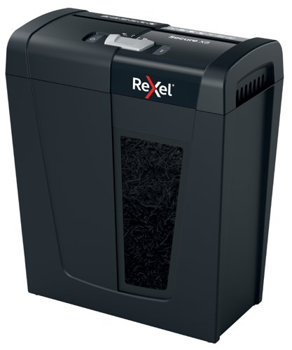 86024AC | Rexel's range of Secure paper shredders are ideal for destroying your personal documents and sensitive information at home. The Secure X8 shredder machine shreds up to 8 sheets of A4 paper (80gsm) in one go through the manual feed slot into P-4 (4x40mm) cross cut pieces. This cross cut shredder is small and compact making it a perfect home shredder for use in a home office; it is also an ideal personal office shredder that fits conveniently under a desk. Designed for light to moderate use with a 14L bin capacity for less frequent emptying.