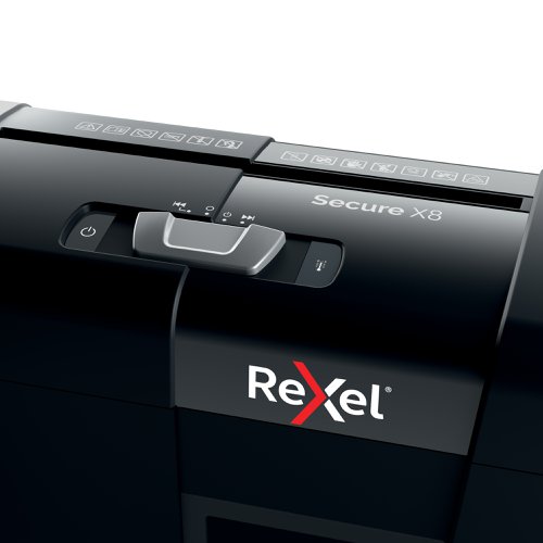Rexel Secure X8 Cross Cut Shredder 14 Litre 8 Sheet Black 2020123 86024AC Buy online at Office 5Star or contact us Tel 01594 810081 for assistance
