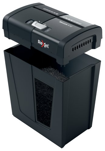 Rexel Secure X10 Cross Cut Shredder 18 Litre 10 Sheet Black 2020124 86038AC