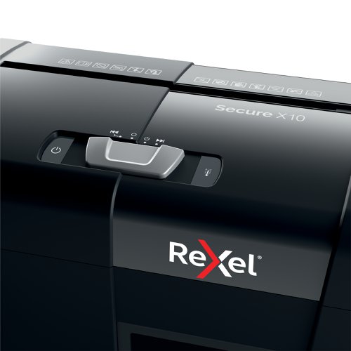 Rexel Secure X10 Cross Cut Shredder 18 Litre 10 Sheet Black 2020124 86038AC Buy online at Office 5Star or contact us Tel 01594 810081 for assistance