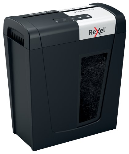 The Rexel Secure MC4 paper shredder shreds up to 4x A4 sheets at once. An ideal home shredder machine due to its compact size and Whisper-Shred™ operation. Conforms to DIN level P-5* Using 80gsm weight paper