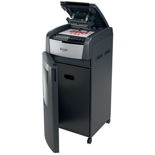 Rexel Optimum AutoFeed Plus 600M Micro Cut Shredder 110 Litre 600 Sheet Automatic/10 Sheet Manual Black 2020600M ACCO Brands