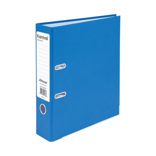 Eastlight Karnival Lever Arch File Paper on Board A4 70mm Spine Width Blue (Pack 10) 20743EAST