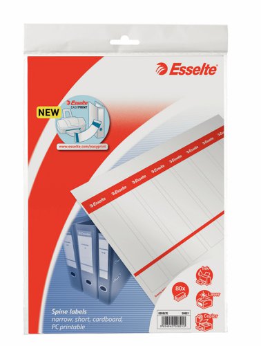 Esselte PC printable Spine Labels for plastic lever arch files