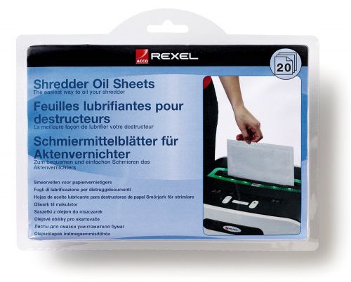 Rexel Shredder Non-Auto Oil Sheets (Pack of 20) 2101949