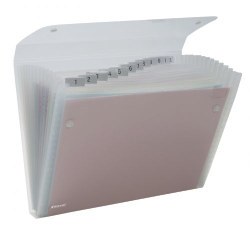 Rexel Ice Expanding File Durable Polypropylene 13 Pocket Stud Closure A4 Clear Ref 2102035 ACCO Brands