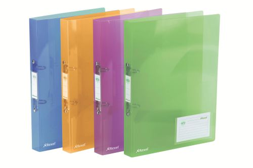 Rexel A4 Ring Binder, Assorted Colours, 25mm 2 O-Ring Diameter, Ice - Outer carton of 10
