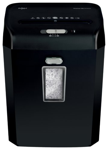 85968AC | The ProMax QS REX623 is the ideal paper shredder for the secure disposal of confidential documents. The manual feed slot shreds up to 6 sheets (80 gsm) in one go into P4 (4 x 40mm) cross cut pieces, perfect for the home office. Quietly operates to maintain a calm working environment when shredding. The 23 litre bin is easy to empty, holding up to 222 x A4 sheets, with a lift off shredder head and transparent window to see when it is full. Shreds staples, paper clips and credit cards. Continuous 10 minute run time and ultra quiet operation, ideal for personal shredding use in the home office environment . Manual and auto reverse/forward feature releases paper jams when shredding. This paper shredder comes with a 2 year shredder warranty, and a 7 year cutter warranty. 