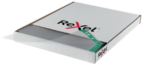 Rexel Copy King Multi Punched Pocket Polypropylene A4 90 Micron Top Opening Green Spine Glass Clear (Pack 25) 2115705