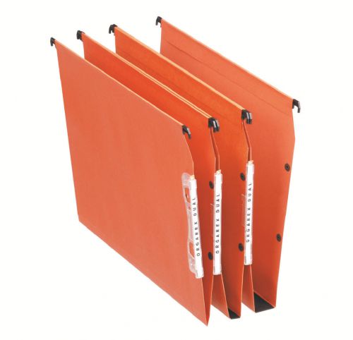 Esselte Orgarex A4 Lateral Suspension File Card 15mm Base Orange (Pack 25) 21628