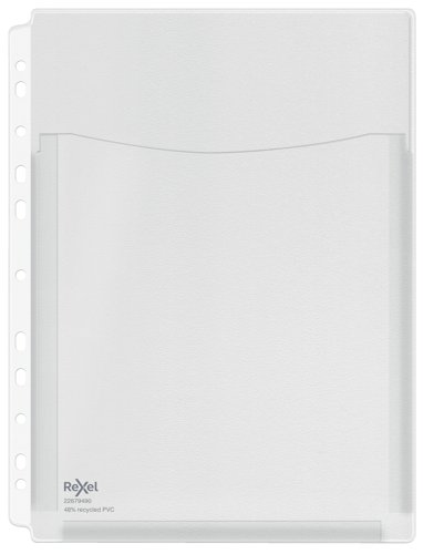 Rexel Premium Expanding Pocket A4, 48% pre-consumer recycled plastic, Pack of 5