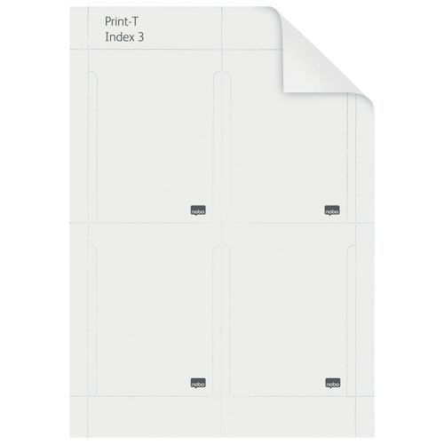 Nobo Printable T-Cards Size 3 White (Pack 20)