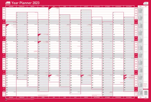 Sasco Year Planner 2023 Vertical Unmounted 2410195D