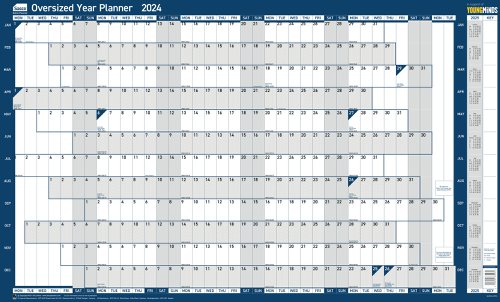 Sasco Oversized Year Wall Planner 2024 Unmounted W1100 x H610mm - 2410216