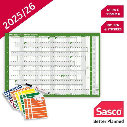 Sasco Fiscal Year Planner 2025-2026 SY1075225 Dated Planners SY10752