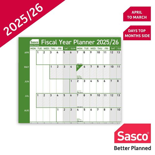 Sasco Fiscal Year Planner 2025-2026 SY1075225 | SY10752 | ACCO Brands