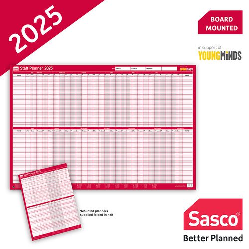 Sasco Staff Planner 2025 Mounted Dated Planners PL1119