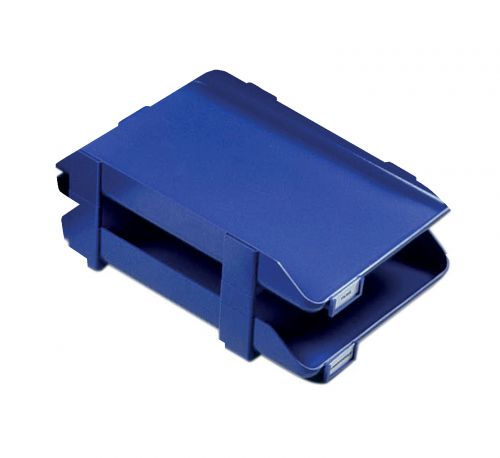 Rexel Agenda Classic 55 Letter Tray Stackable Internal W382xH246x55mm Blue Ref 25207