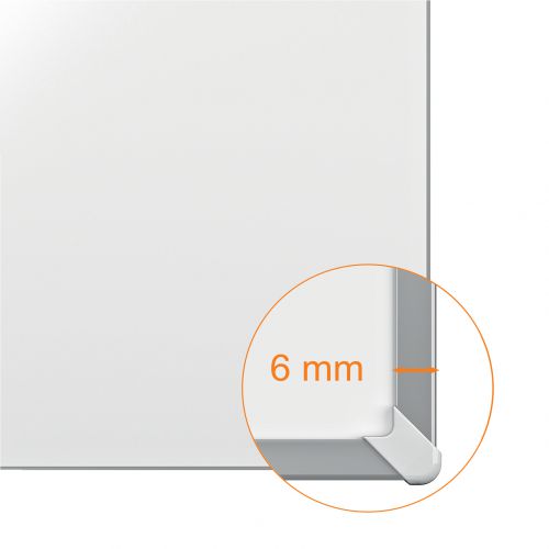 The Nobo Classic Magnetic Steel Whiteboard is ideal for home or small office use, with a stylish and durable aluminium trim. It is great for displaying photos, memos, general day to day to do lists or even a shopping list. The slimline design makes it lightweight and practical if you need to carry it around, and it comes with magnets that allow you to easily display your content with ease. The frame and overall design are made from high quality materials, ensuring long lasting use and durability at all times. The pack includes a handy fixing kit so you are ready to install straight away and the pen tray works well if you find yourself continiously jotting down notes or drawing. The hard wearing magnetic surface ensures long lasting use and durability.