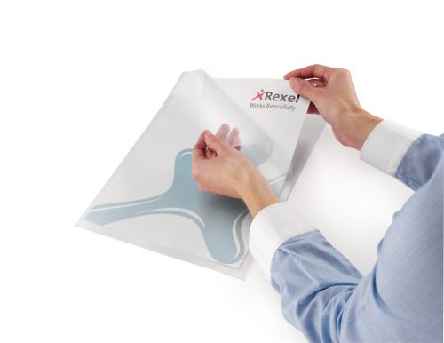Rexel Anti Slip Stop Cut A4 Folders Clear (Pack of 25) 2102384