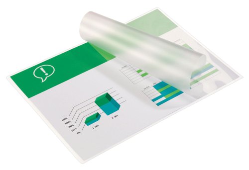 Laminating pouches are a convenient, everyday solution to protect and enhance valuable presentation pages, reference lists, product sheets, notices, photographs and certificates.125 Micron Gloss.A6 format.Pack size:100.