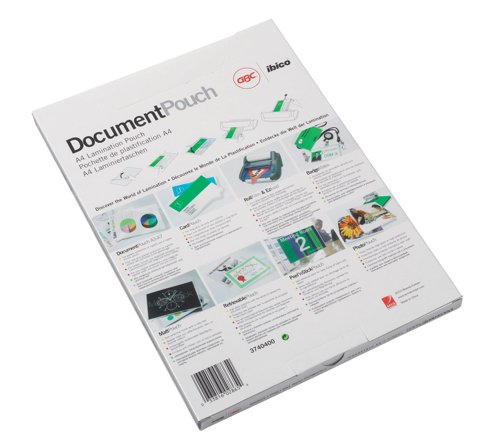 Laminating pouches are a convenient, everyday solution to protect and enhance valuable presentation pages, reference lists, product sheets, notices, photographs and certificates.125 Micron Gloss.A2 format.Pack size: 100.