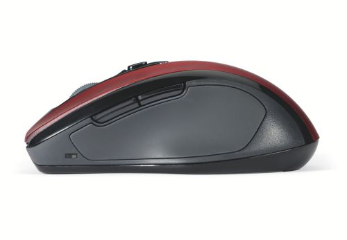 Kensington K72422WW Mouse Wireless Pro Fit - Ottico, Design Ergonomico Per Destrorsi, 5 Pulsanti, 800/1200/1600 DPI, Batteria 12 Mesi, Rosso