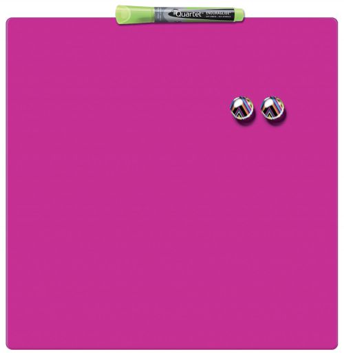 Nobo Mini Magnetic Whiteboard Coloured Tile 360mmx360mm Pink