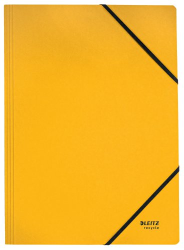 Leitz Recycle Card Folder With Elastic Band Closure A4 Yellow 39080015