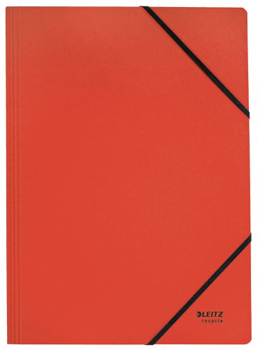 Leitz Recycle Card Folder With Elastic Band Closure A4 Red 39080025  41150AC