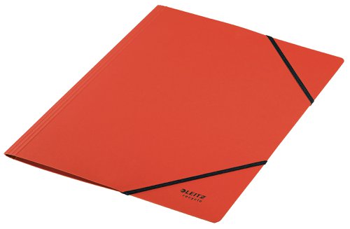 Leitz Recycle Card Folder With Elastic Band Closure A4 Red 39080025