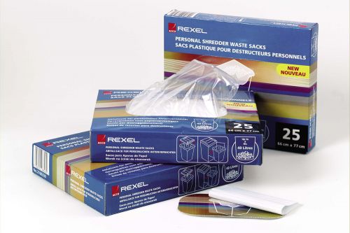 Rexel Wide Entry Shredder Waste Sacks 175 Litres Ref 40095 [Pack 100]