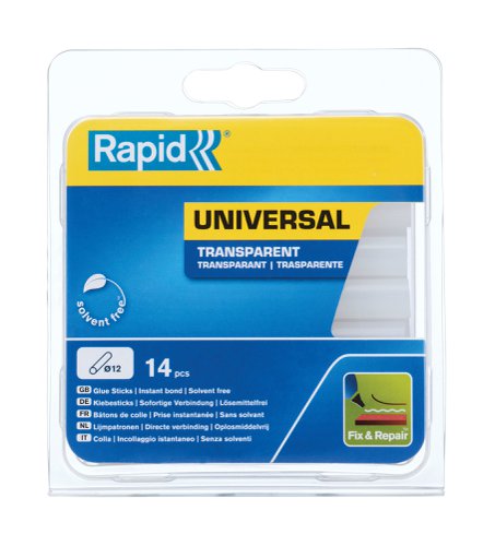RPD40107356 Rapid Transparent Glue Sticks 12 x 94mm (Pack 13)