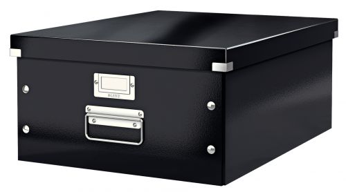 Leitz WOW Click & Store Large Storage Box.  With metal handles. Black.