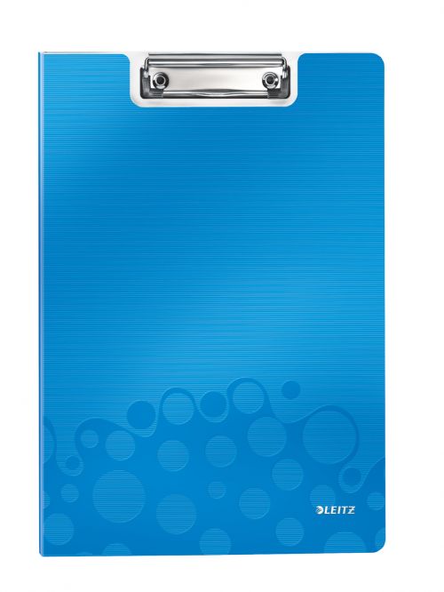 Leitz WOW Clipfolder with Cover A4 - Metallic Blue - Outer carton of 10