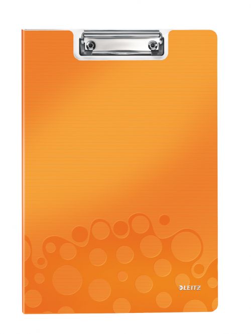 Leitz WOW Clipfolder with Cover A4 - Metallic Orange