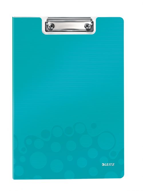 Leitz WOW Clipfolder with Cover A4 - Metallic Ice Blue - Outer carton of 10