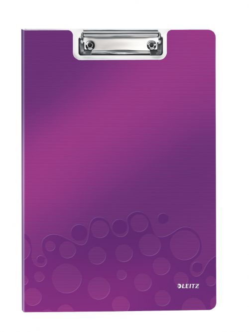 Leitz WOW Clipfolder with Cover A4 - Metallic Purple - Outer carton of 10