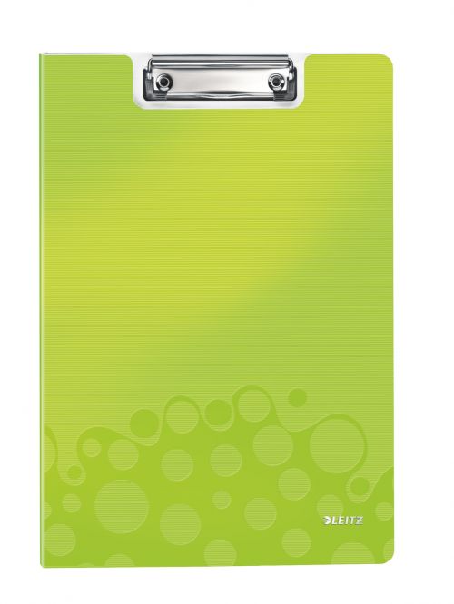 Leitz WOW Clipfolder with Cover A4 - Metallic Green