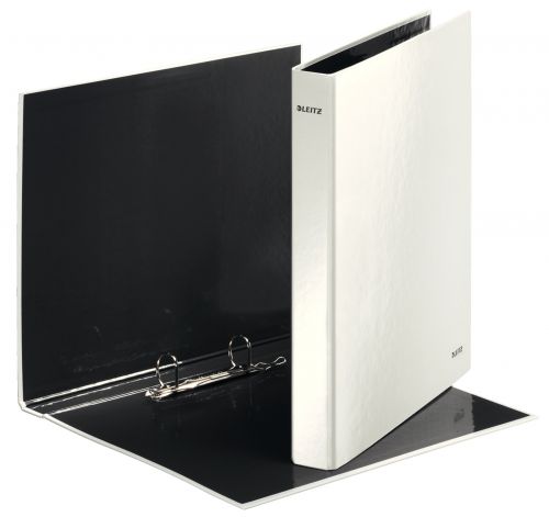 Leitz WOW Ring Binder Laminated Paper on Board 2 D-Ring A4 25mm Rings Pearl White (Pack 10) 42410001