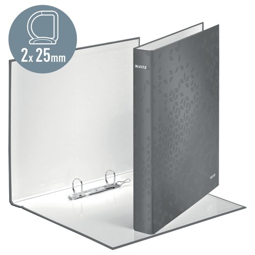Leitz WOW 2 D-Ring Binder A4 25mm Red (Pack of 10) 42410026 | LZ62052 | ACCO Brands