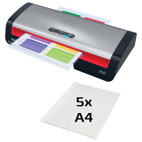 GBC 250 Office A4 Laminator Black & Red - 4410070UK