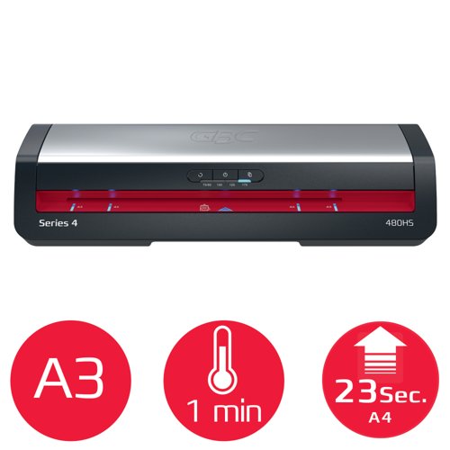 GBC 480HS Office A3 Laminator Black & Red - 4410072UK  69285AC