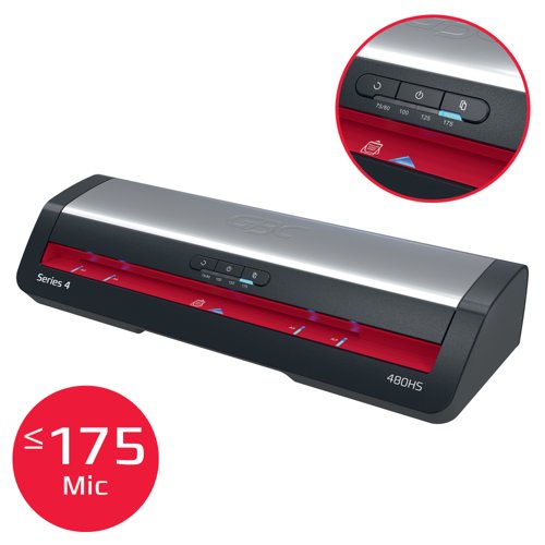 GBC 480HS Office A3 Laminator Black & Red - 4410072UK  69285AC