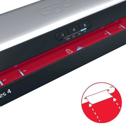 GBC 480HS Office A3 Laminator Black & Red - 4410072UK  69285AC