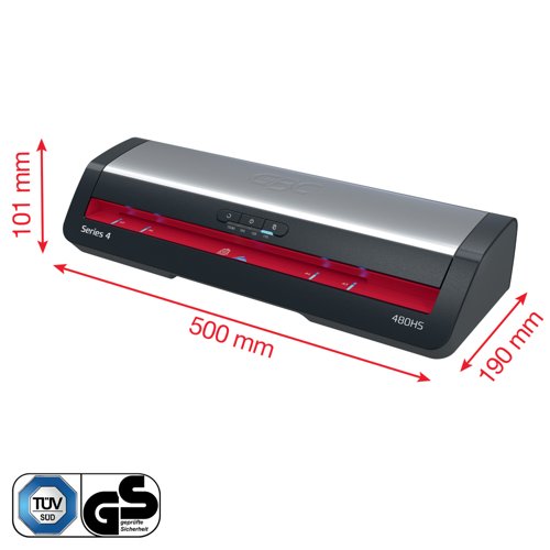 GBC 480HS Office A3 Laminator Black & Red - 4410072UK  69285AC