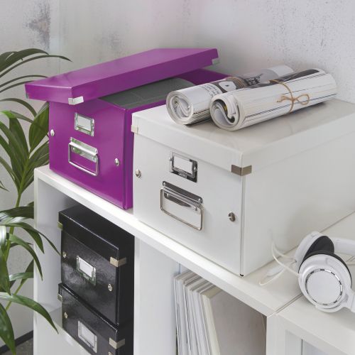 Leitz WOW Click & Store A4 Box Purple Storage Boxes AS1319
